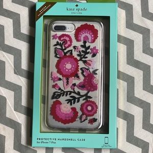 Kate Spade iPhone 7 Plus phone case—clear w/jewels